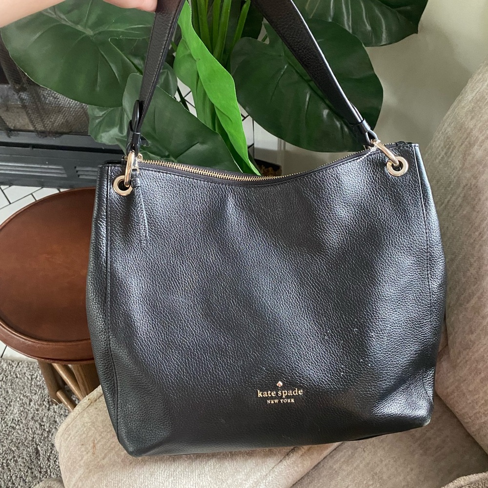 Kate Spade Black Pebbled Leather Shoulder Bag